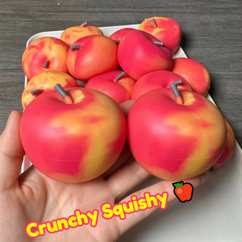 Novelty Gifts - サクサクとした触感でストレス解消に。リンゴ型の指先遊びおもちゃ。丸いブロック型で、ASMR効果も期待できる。クリスマスプレゼントに最適。