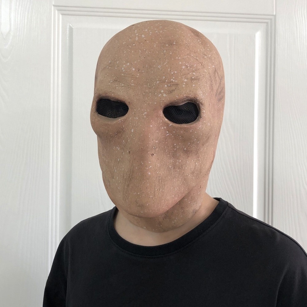Latex Alien Mask Realistic - 顔のない男のハロウィーン用スレンダーマンマスク。リアルなエイリアンの頭蓋骨を模したラテックス製ヘルメット。3Dで、無毒。パーティーやコスプレの小道具として。