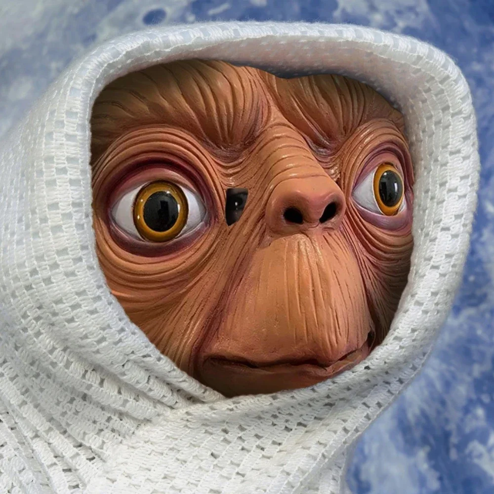 Latex Alien Mask Realistic - リアルな外星人ETのラテックスマスク。ハロウィーン、カーニバル、映画「E.T.」のイベントに最適。 エクストラ・テレストリアルのコスプレ、不気味なE.T. エイリアン フルヘッドマスク