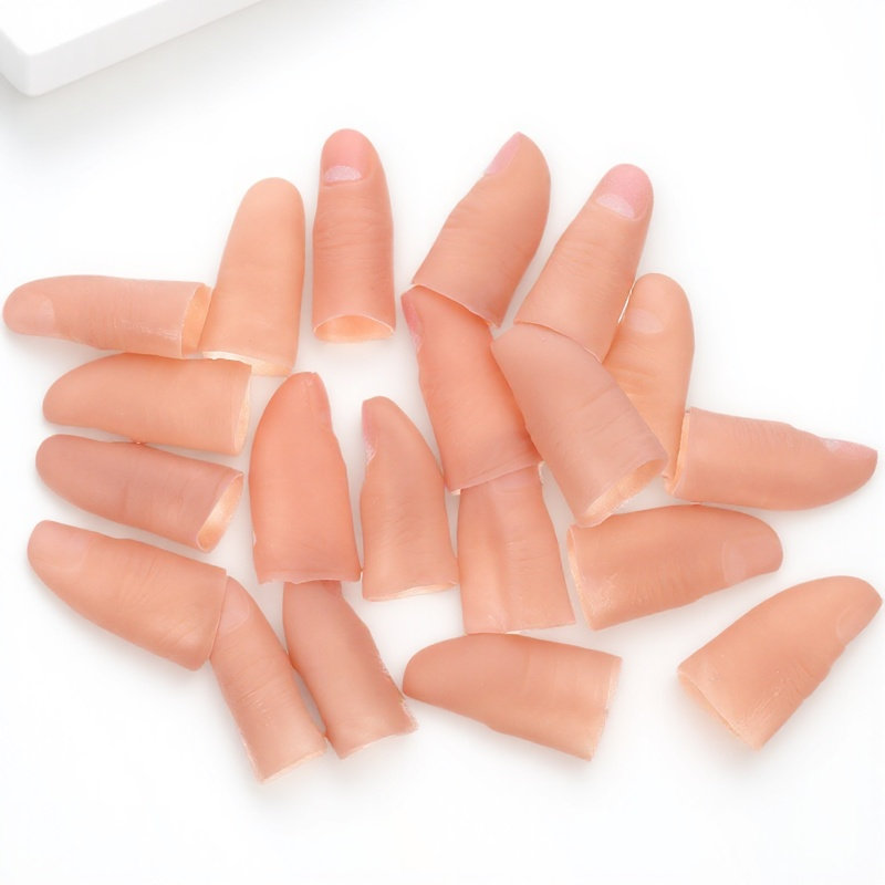 Thumb Tip Magic Trick Set - 20個入り マジックフィンガーセット – 人形の指先を模した偽の指先。シルクを使ったマジックや舞台マジックの小道具として使用。コンパクトでリアルな指先の形状。