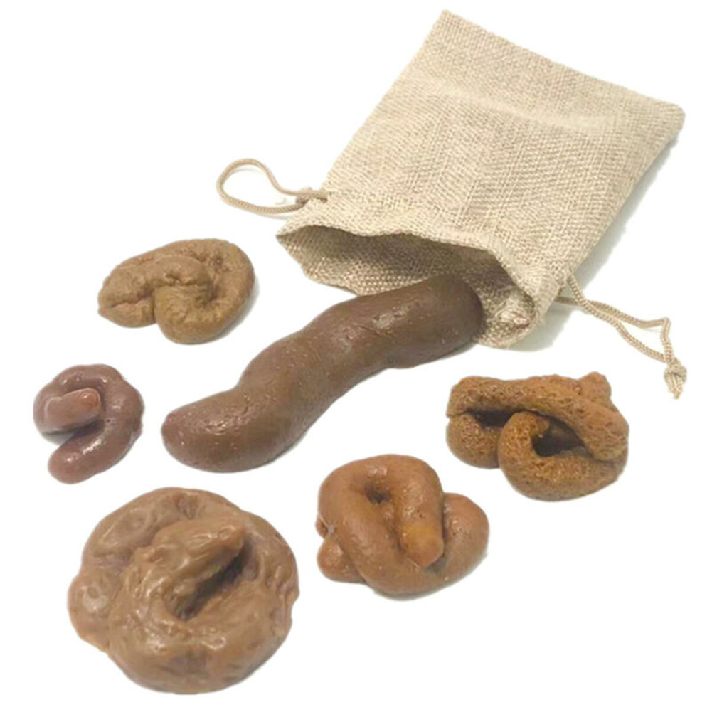 Fake Poop Gag Gift - 6 個リアルなソフトフェイク犬うんちいたずらギャグジョークパーティーギフトうんちゴム有毒パーティーギフトいたずら模擬スツール