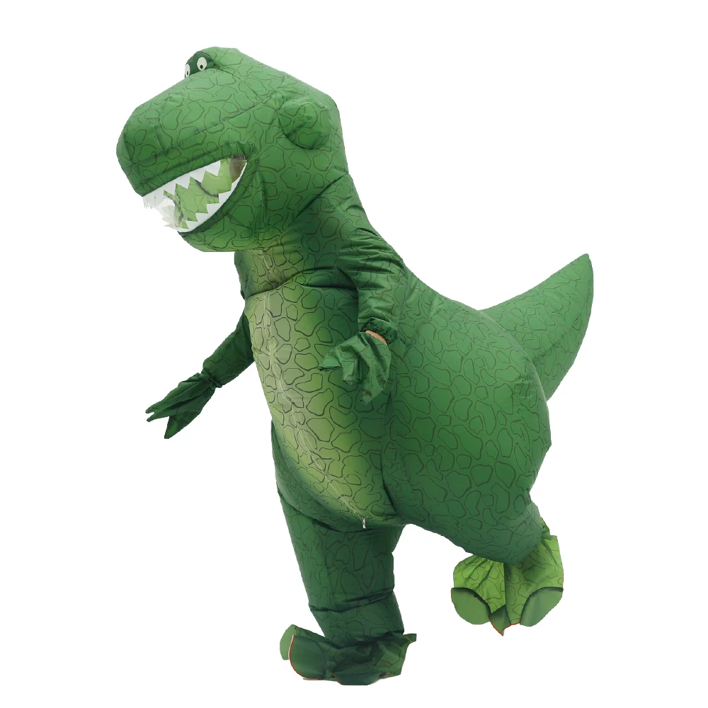 緑色の恐竜の着ぐるみ、大人用、空気で膨らませるタイプ、ハロウ - Inflatable Dinosaur Costume Adult のレビューと価格