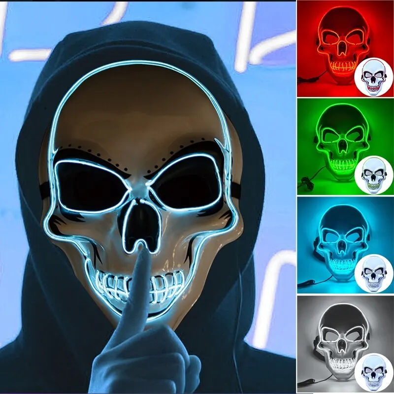 ハロウィン大人用浄化マスク LED光るスカルテロマスク コー - Led Purge Mask Halloween のレビューと価格