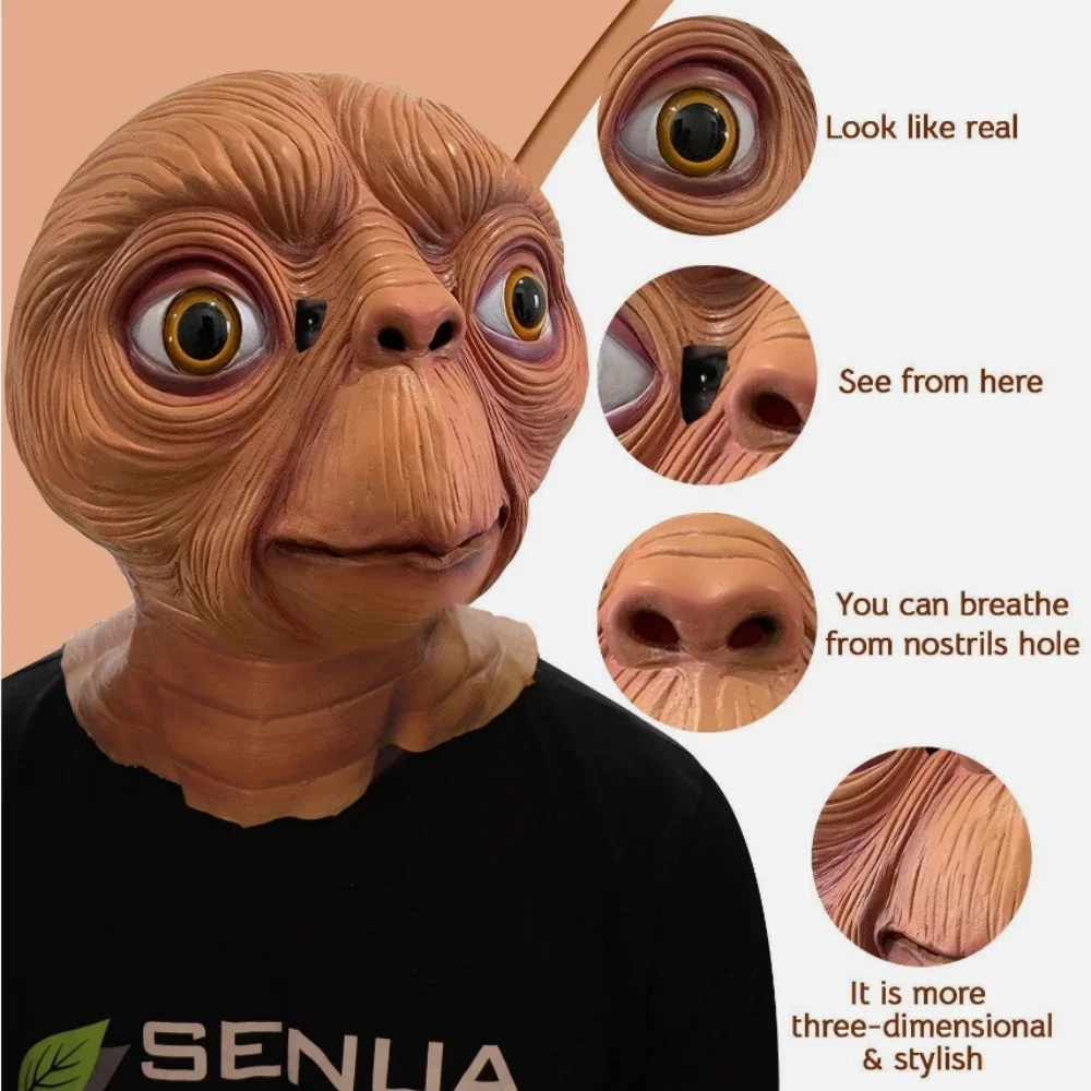 リアルな外星人ETのラテックスマスク。ハロウィーン、カーニバ - Latex Alien Mask Realistic のレビューと価格