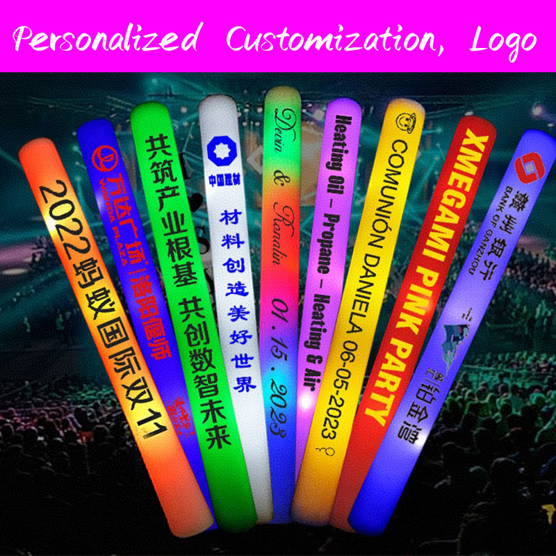 30個入り LED発光フォームスティック。パーソナライズ可能 - Flashing Led Foam Sticks Party のレビューと価格