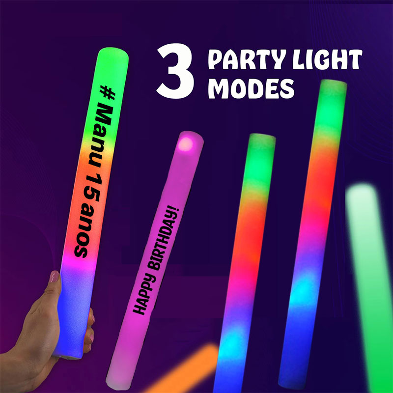 30個入り LED発光フォームスティック。パーソナライズ可能 - Flashing Led Foam Sticks Party のレビューと価格